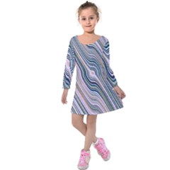 Electric Field Art Xxviii Kids  Long Sleeve Velvet Dress by okhismakingart