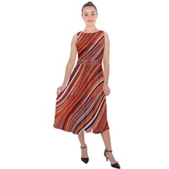 Electric Field Art Xliii Midi Tie-back Chiffon Dress by okhismakingart