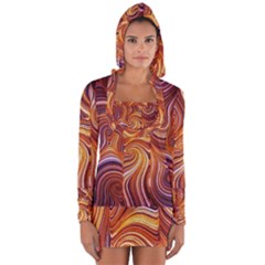 Electric Field Art Liv Long Sleeve Hooded T-shirt by okhismakingart