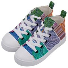 Electric Field Art Collage I Kids  Mid-top Canvas Sneakers by okhismakingart