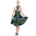 Peacock Feathers Halter Party Swing Dress  View2