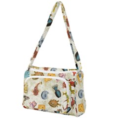 Sea World Vintage Pattern Front Pocket Crossbody Bag