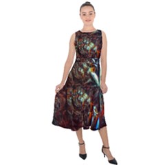 Chamber Of Reflection Midi Tie-back Chiffon Dress by okhismakingart