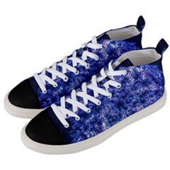 Queen Annes Lace In Blue Men s Mid-top Canvas Sneakers by okhismakingart