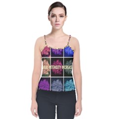 Floral Intensity Increases  Velvet Spaghetti Strap Top by okhismakingart