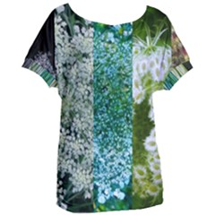 Queen Annes Lace Vertical Slice Collage Women s Oversized Tee by okhismakingart