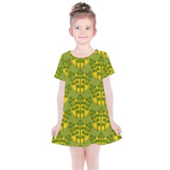 Texture Plant Herbs Green Kids  Simple Cotton Dress by Mariart