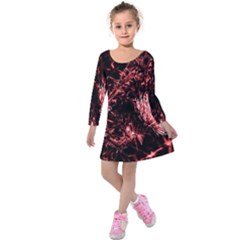 Red Thistle Kids  Long Sleeve Velvet Dress by okhismakingart