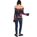 Purple Flowers with Yellow Centers Off Shoulder Long Sleeve Top View2