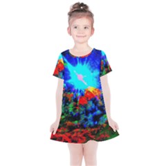 Psychedelic Spaceship Kids  Simple Cotton Dress by okhismakingart