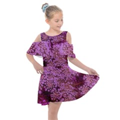 Pink Queen Anne s Lace Landscape Kids  Shoulder Cutout Chiffon Dress by okhismakingart