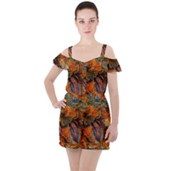 Rainbow Fossil Ruffle Cut Out Chiffon Playsuit by okhismakingart