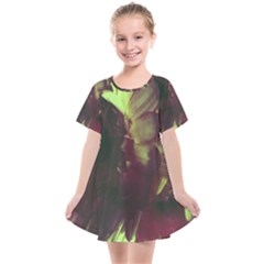 Green Glowing Flower Kids  Smock Dress by okhismakingart