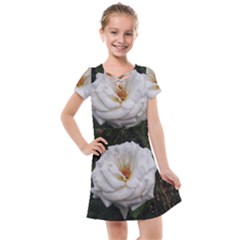 White Smooth Rose Kids  Cross Web Dress by okhismakingart