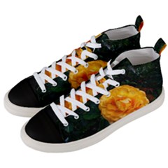 Yellow Rose Men s Mid-top Canvas Sneakers by okhismakingart