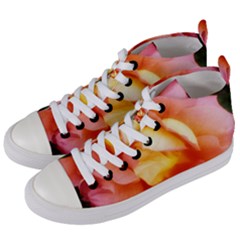 Light Orange And Pink Rose Women s Mid-top Canvas Sneakers by okhismakingart