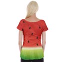 Juicy Paint texture Watermelon red and green watercolor Cap Sleeve Top View2