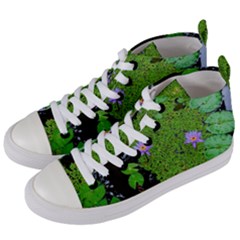 Lily Pond Women s Mid-top Canvas Sneakers by okhismakingart