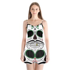 Day Of The Dead Skull Sugar Skull Satin Pajamas Set by Sudhe