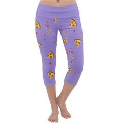 Piazza Pattern Violet 13k Piazza Pattern Violet Background Only Capri Yoga Leggings by genx