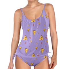 Pizza Pattern Violet Pepperoni Cheese Funny Slices Tankini Set by genx