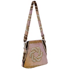 Decorative Celtic Knot Zipper Messenger Bag by FantasyWorld7