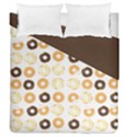 Donuts Pattern With Bites bright pastel blue and brown Cropped Sweatshirt Duvet Cover Double Side (Queen Size) View1