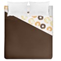 Donuts Pattern With Bites bright pastel blue and brown Cropped Sweatshirt Duvet Cover Double Side (Queen Size) View2