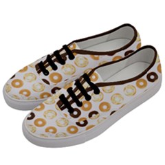 Donuts Pattern With Bites Bright Pastel Blue And Brown Cropped Sweatshirt Men s Classic Low Top Sneakers by genx