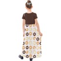 Donuts Pattern With Bites bright pastel blue and brown Cropped Sweatshirt Kids  Short Sleeve Maxi Dress View2