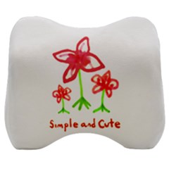 Flowers And Cute Phrase Pencil Drawing Velour Head Support Cushion by dflcprintsclothing