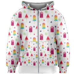 Popsicle Juice Watercolor With Fruit Berries And Cherries Summer Pattern Kids  Zipper Hoodie Without Drawstring by genx