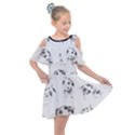 Pigs Handrawn Black And White Square13k Black Pattern Skull Bats Vintage K Kids  Shoulder Cutout Chiffon Dress View1