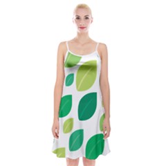 Leaves Green Modern Pattern Naive Retro Leaf Organic Spaghetti Strap Velvet Dress by genx