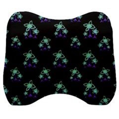 Dark Floral Drawing Print Pattern Velour Head Support Cushion by dflcprintsclothing