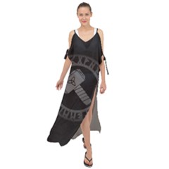 Thor Hammer With Runes Valhalla Tristella Viking Norse Mythology Mjolnir  Maxi Chiffon Cover Up Dress by snek