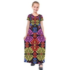 Candy To Sweetest Festive Love Kids  Short Sleeve Maxi Dress by pepitasart