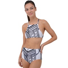 Bad Wolf Tardis Art Drawing Doctor Who High Waist Tankini Set by Sudhe