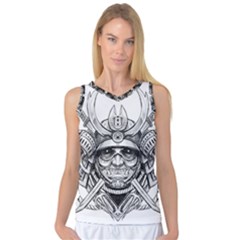 Drawing Samurai Tattoo Sketch Japanese Samurai Women s Basketball Tank Top by Sudhe