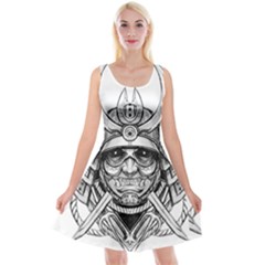 Drawing Samurai Tattoo Sketch Japanese Samurai Reversible Velvet Sleeveless Dress by Sudhe