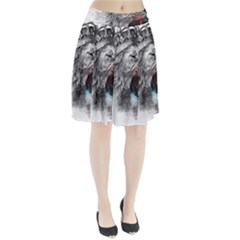 Lion King Head Pleated Skirt by Sudhe