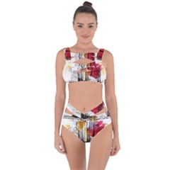 New York City Skyline Vector Illustration Bandaged Up Bikini Set  by Sudhe