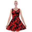 Black and Red Leopard Style Paint Splash Funny Pattern Velvet Skater Dress View1