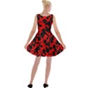 Black and Red Leopard Style Paint Splash Funny Pattern Velvet Skater Dress View2