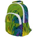 Abstract Pattern Lines Wave Rounded Multi Pocket Backpack View1