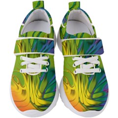 Abstract Pattern Lines Wave Kids  Velcro Strap Shoes by HermanTelo