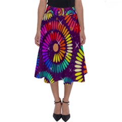 Abstract Background Spiral Colorful Perfect Length Midi Skirt by HermanTelo