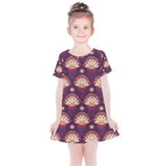 Background Floral Pattern Purple Kids  Simple Cotton Dress by HermanTelo