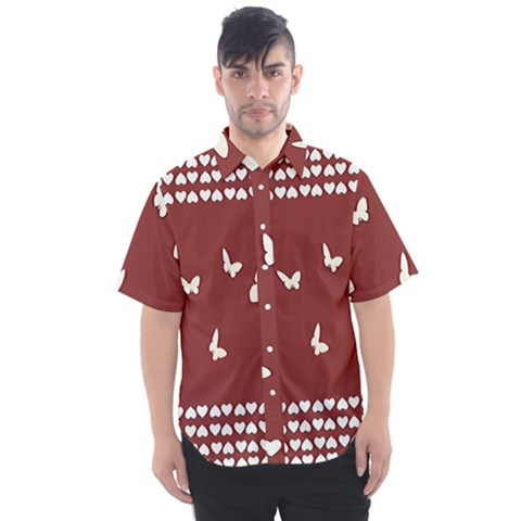 Heart Love Butterflies Animal Men s Short Sleeve Shirt by HermanTelo