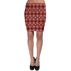 Plaid Pattern Red Squares Skull Bodycon Skirt by HermanTelo